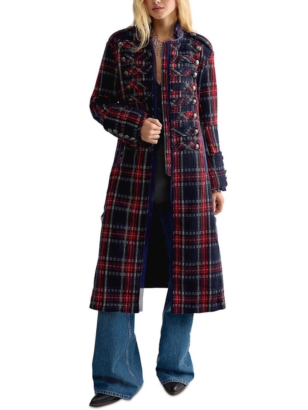 Free People Ace of Swords Tartan Coat